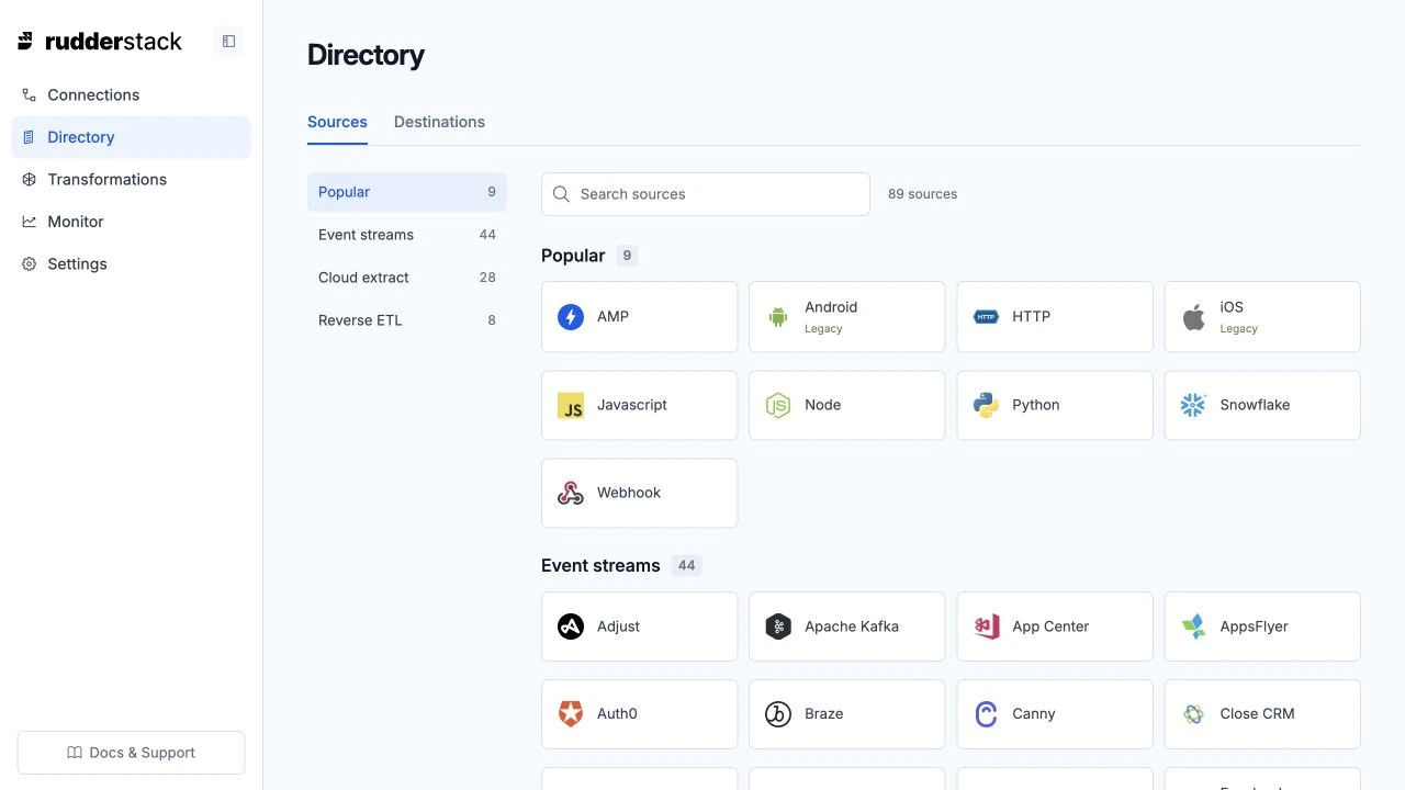RudderStack connector directory