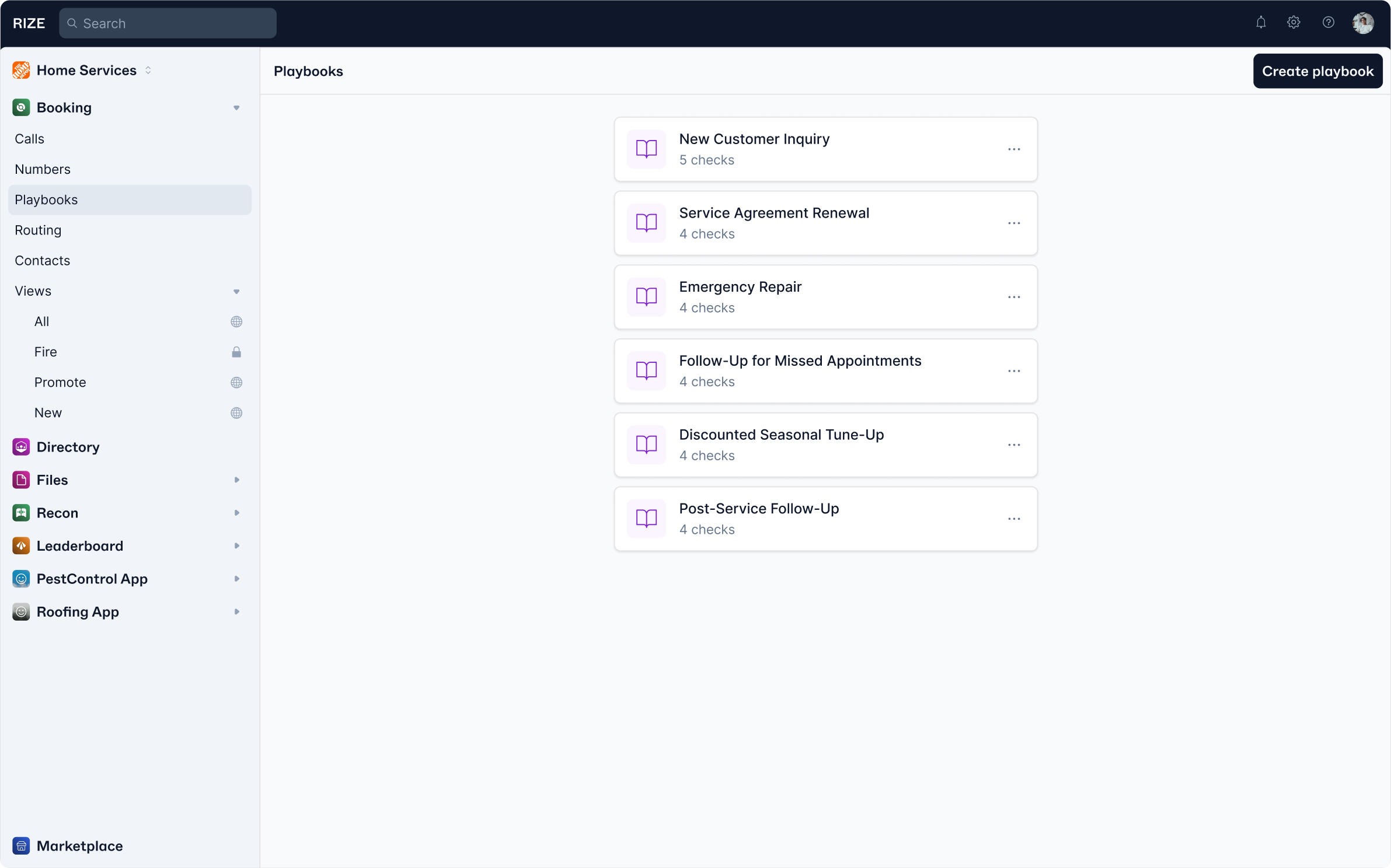 Playbooks workspace